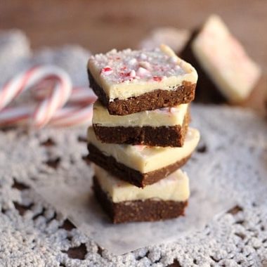 Raw Peppermint Bark Brownies - Oatmeal with a Fork