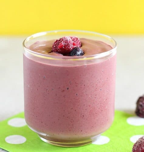 Chocolate Almond Butter Berry Smoothie (No Banana) - Oatmeal with a Fork